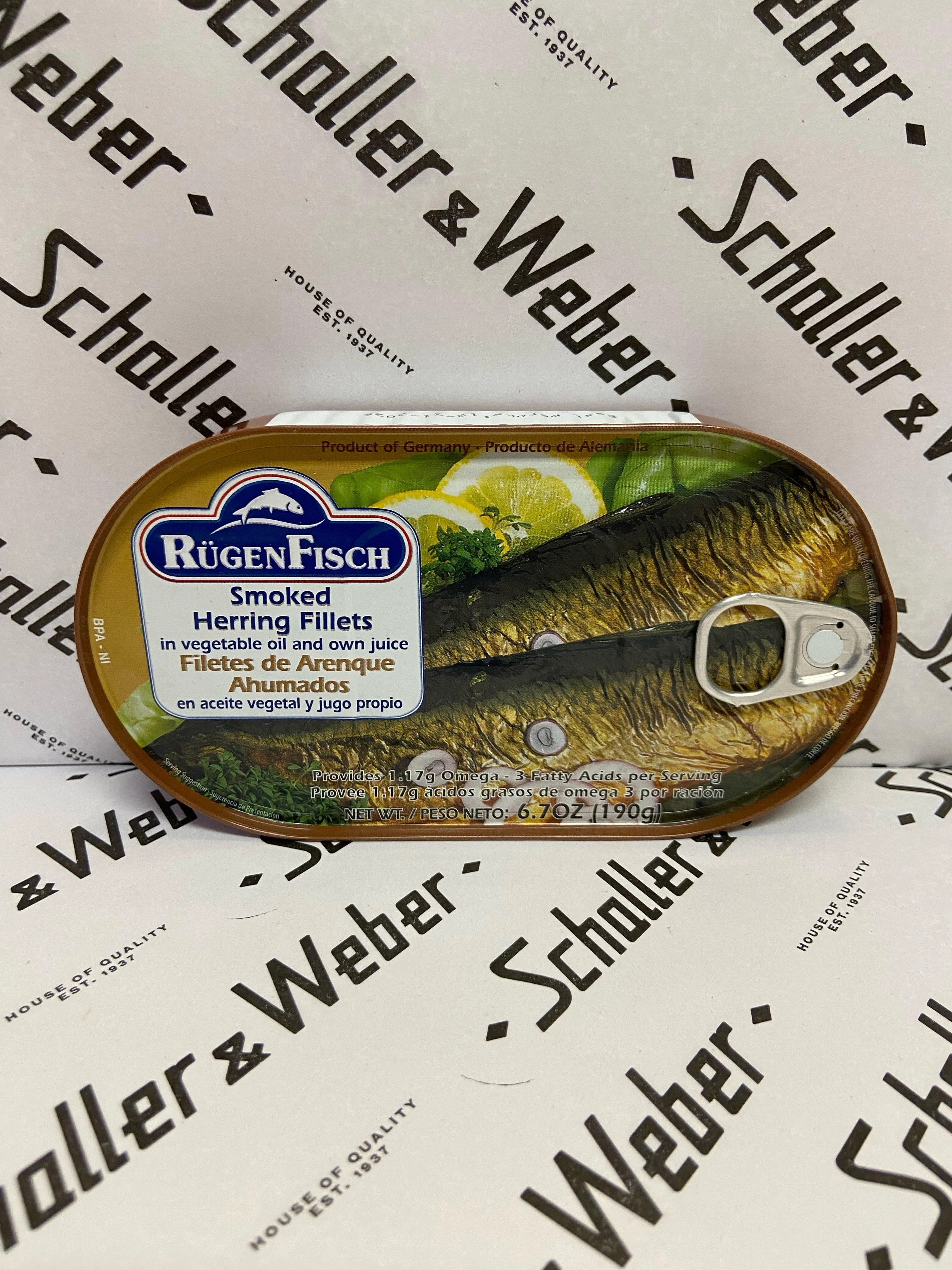 Rügenfisch Smoked Herring Filets in vegetable oil and own juice 6.7 oz