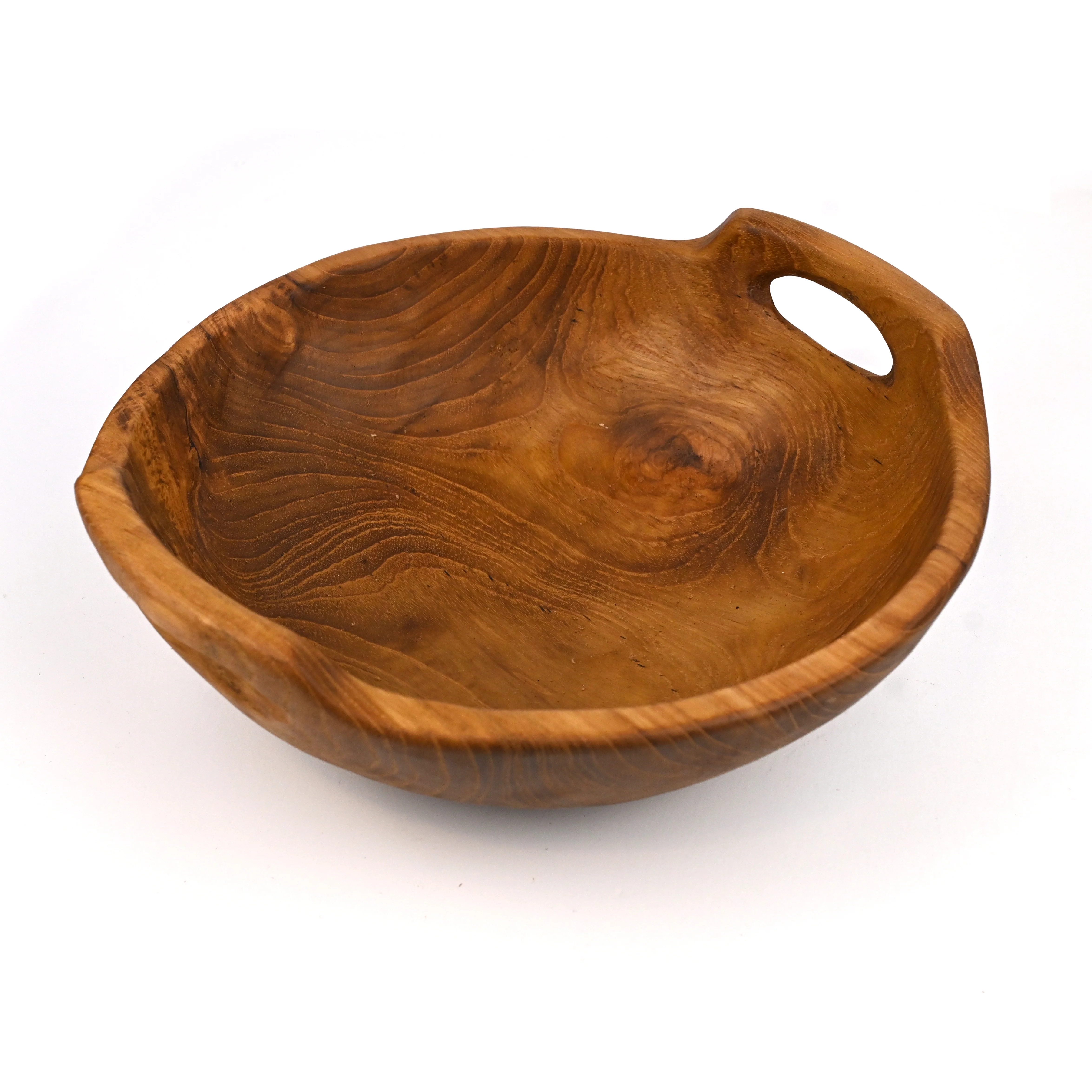 Tuckahoe Hardwoods Wooden Bowl with Handles 10"